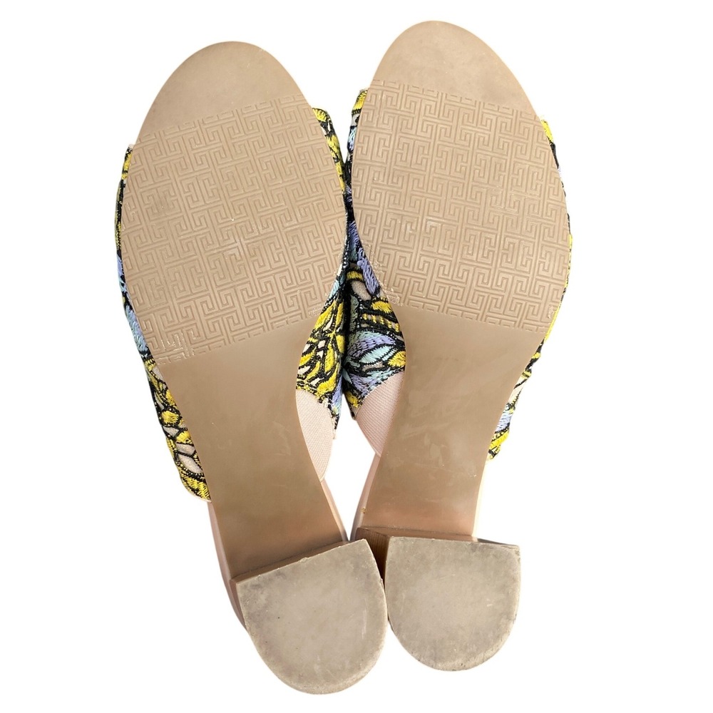 Crown Vintage Womens Clara Mule Sandals Size 10 M Floral Embroidered Boho Artsy - Picture 13 of 15